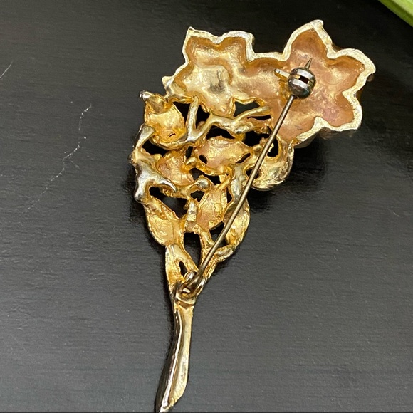 Vintage Unsigned Faux Pearl Flower Bouquet Brooch - Picture 10 of 10